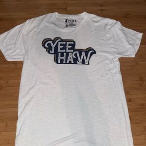 Cruel Denim White 'Yee Haw' Graphic Short Sleeve Tee - Men's